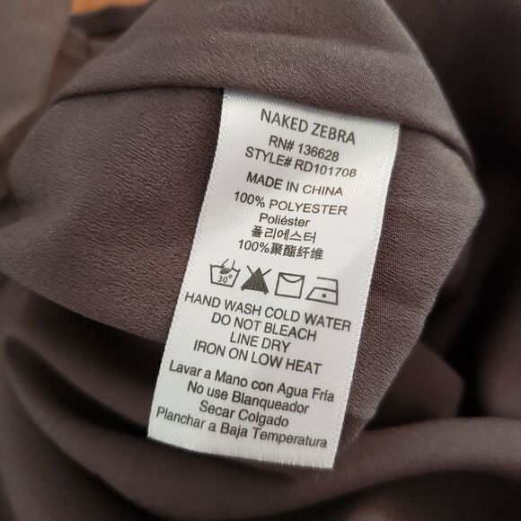 Naked Zebra Small NWT Grey Short Sleeve Key Hole Scoop Neck Lined Sheath Dress - Picture 13 of 14